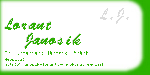 lorant janosik business card