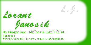 lorant janosik business card
